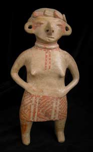 Chinesco Style (Type B) Nayarit Sculpture of a Standing Woman, 300 BCE - 300 CE
