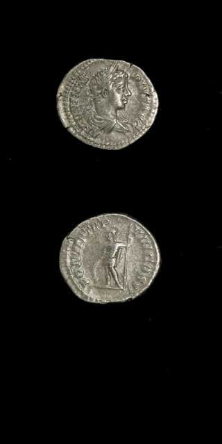 Silver Denarius of Emperor Caracalla, 200 CE - 210 CE