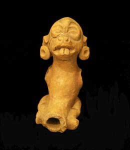 Mayan Terracotta Whistle in the Form of a Monkey, 500 CE - 900 CE