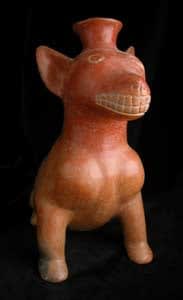 Colima Vessel in the Form of a Seated Dog, 300 BCE - 300 CE