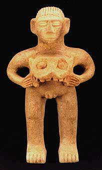 Basalt Stone Standing Male, 500 CE - 1000 CE