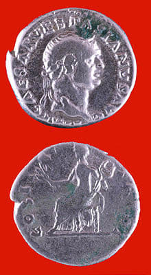 Silver Denarius of Emperor Vespasian, 69 CE - 79 CE