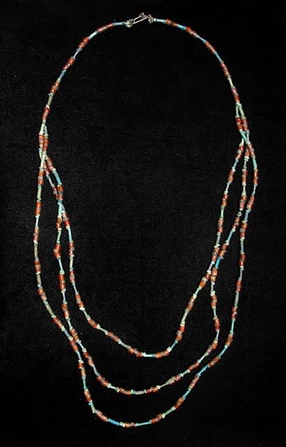 Faience, Brown Quartz, And Jasper Bead Necklace, 3300 BCE - 1300 BCE