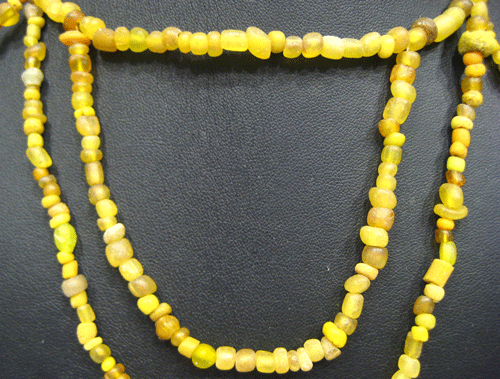 Yellow Glass Bead Necklace