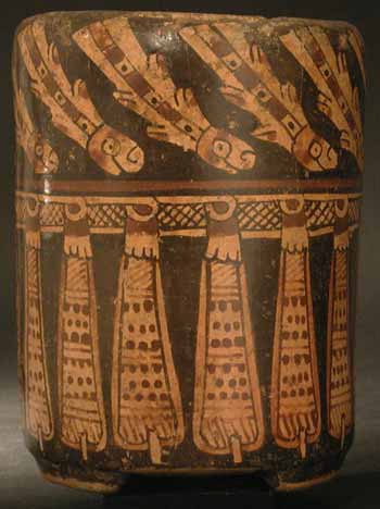 Mayan Polychrome Cylindrical Vessel, 500 CE - 900 CE