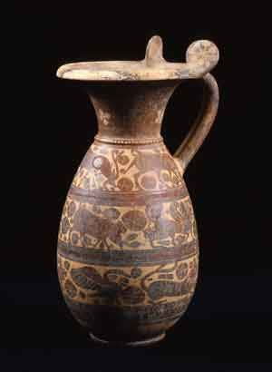 Etrusco-Corinthian Terracotta Olpe, 580 BCE