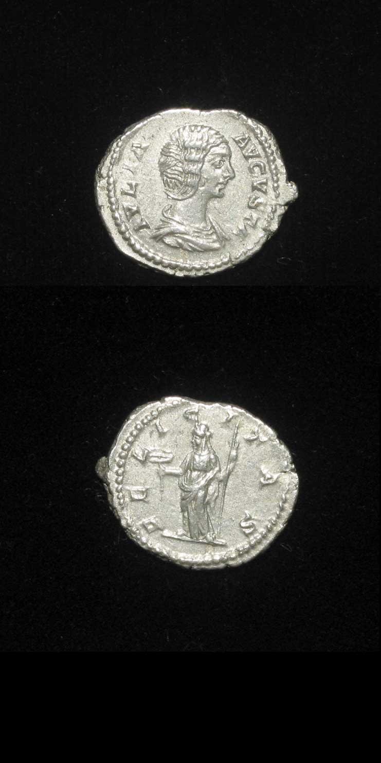 Silver Denarius of Empress Julia Domna, 196 CE - 211 CE