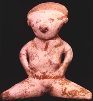 Chinesco Style (Type C) Nayarit Terracotta Sculpture of a Seated Woman, 300 BCE - 300 CE