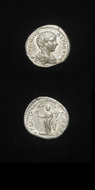 Silver Denarius of Geta Struck While Caesar, 198 CE - 200 CE