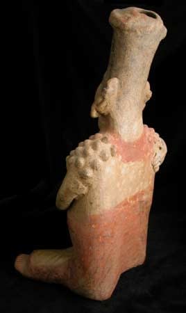 San Juanito Style Jalisco Terracotta Sculpture of a Seated Woman Holding a Child, 300 BCE - 300 CE
