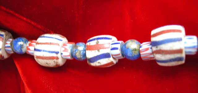 Venetian Glass Trading Bead And Lapis Lazuli Beads, 1600 CE - 1800 CE