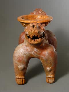 Bowl Supported by a Double-Headed Jaguar Effigy, 500 CE - 1000 CE
