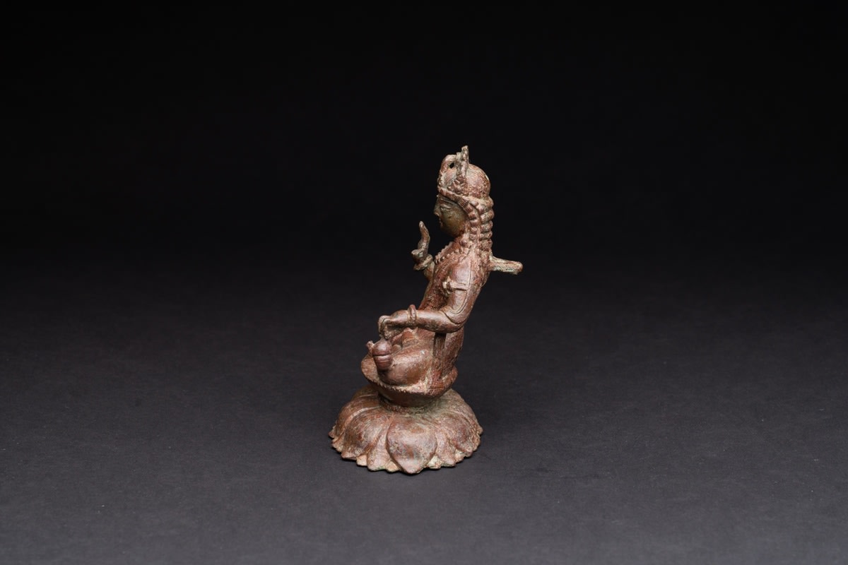 Gandharan Silver-Inlaid Bronze Figure of the Bodhisattva Avalokitesvara, 6th Century CE - 8th Century CE