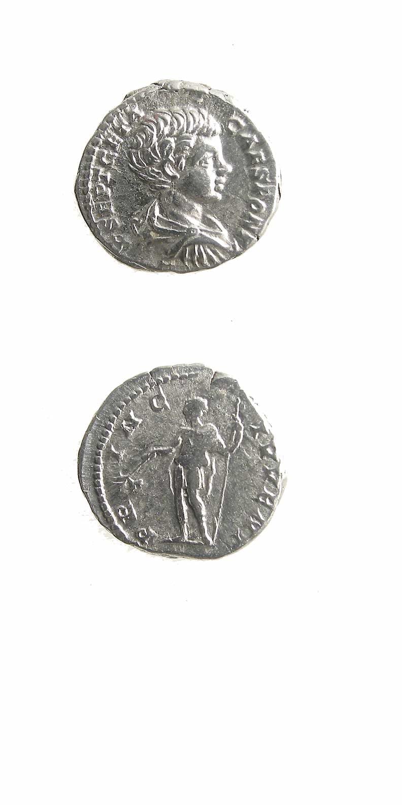 Silver Denarius of Geta Struck While Caesar, 199 CE - 202 CE