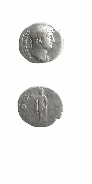 Silver Denarius of Emperor Hadrian, 117 CE - 138 CE