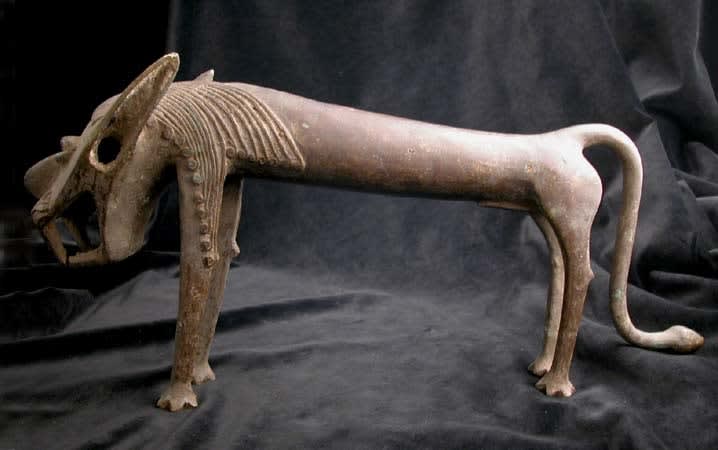 Baule Brass Sculpture of a Lion, 20th Century CE