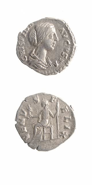Silver Denarius of Empress Crispina, 177 CE - 182 CE