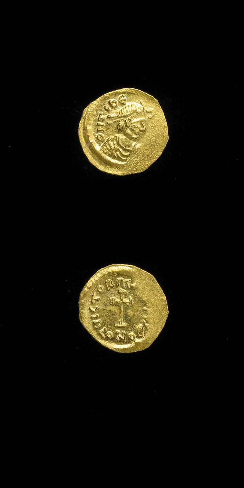 Byzantine Gold Tremissis of Emperor Maurice Tiberius, 582 CE - 602 CE