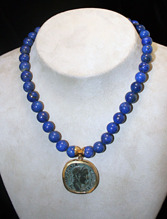 Gold Pendant with Bronze Sestertius of Emperor Severus Alexander, 222 CE - 235 CE