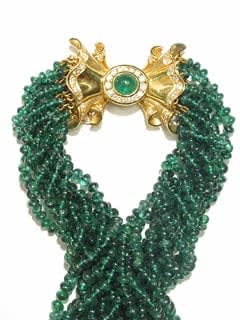 Nine Strand Emerald Bead Necklace