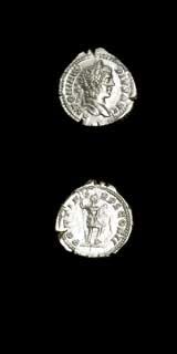 Silver Denarius of Emperor Caracalla, 200 CE - 210 CE