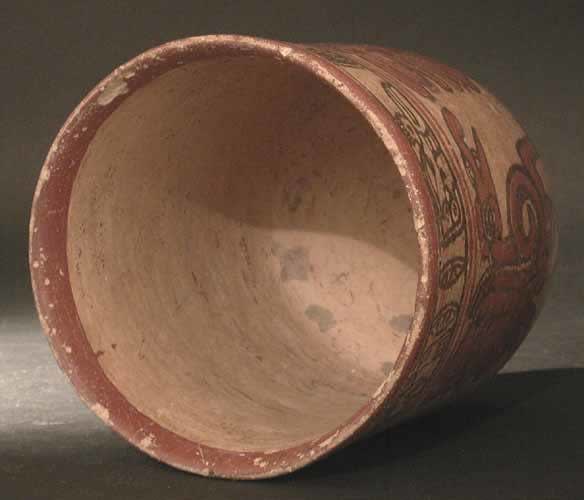 Copador Style Mayan Polychrome Cylindrical Vase, 550 CE - 950 CE