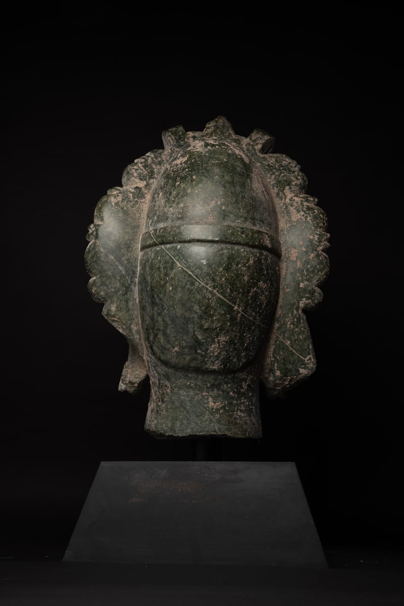 Sui Serpentine Marble Head of a Bodhisattva, 581 CE - 618 CE