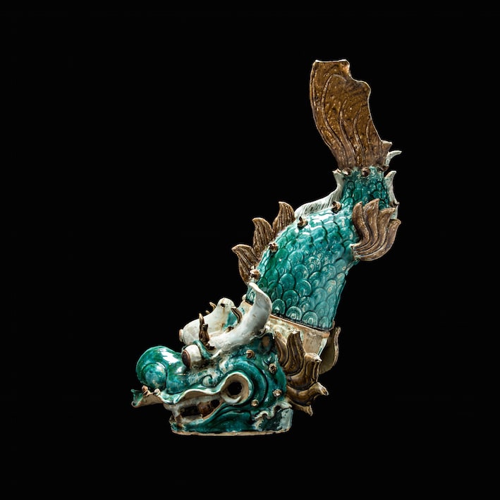 Ming Glazed Terracotta Architectural Sculpture of a Dragon Fish, 1368 CE - 1644 CE