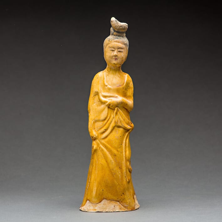 Sui Glazed Sculpture of a Lady in Waiting, 581 CE - 618 CE