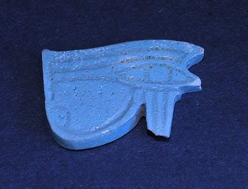 Egyptian Faience Amulet Depicting the Sacred Eye Of Horus, 1600 BCE - 1100 BCE