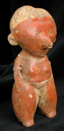 Chinesco Style (Type C) Nayarit Terracotta Sculpture of a Standing Woman, 300 BCE - 300 CE