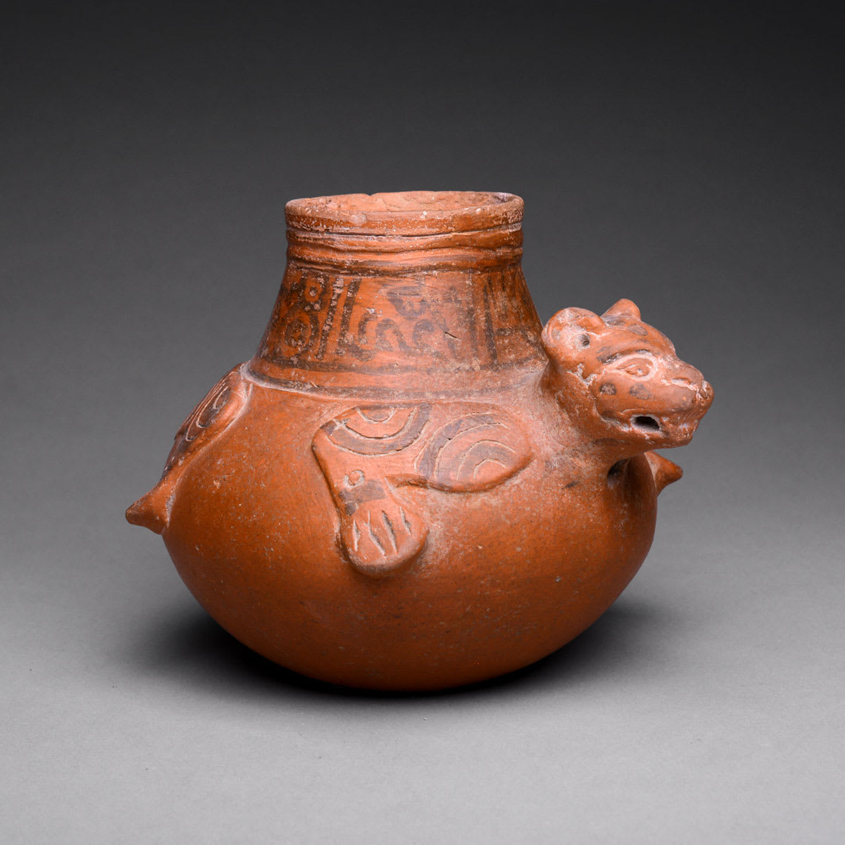 Mayan Jaguar Effigy Vase, 600 CE - 900 CE