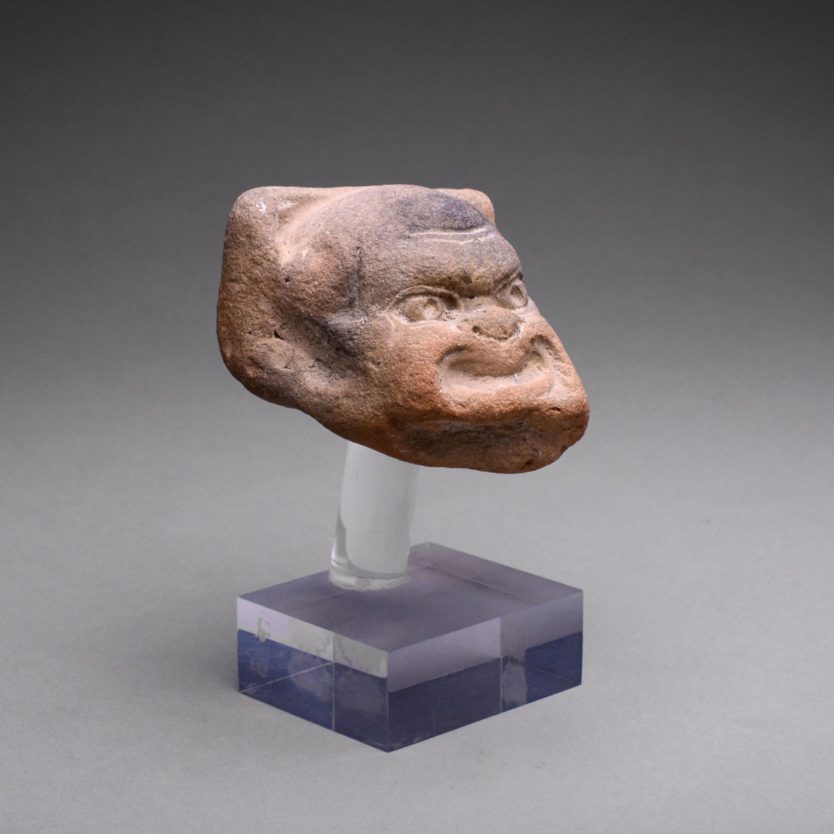 Greco-Roman Terracotta Sculpture of a Theatrical Mask, 200 BCE - 100 CE