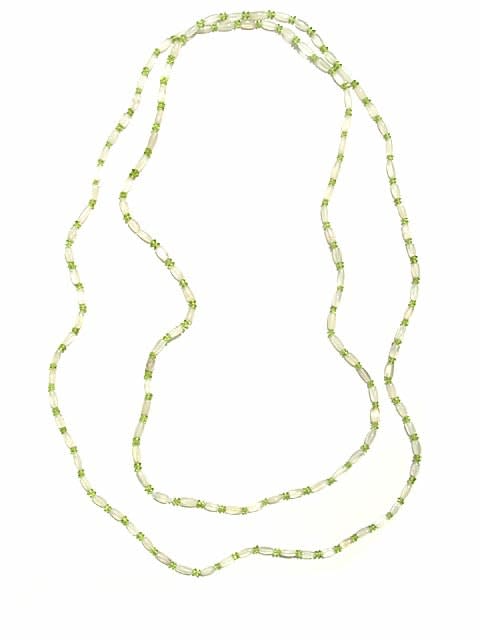 Moonstone And Peridot Bead Necklace