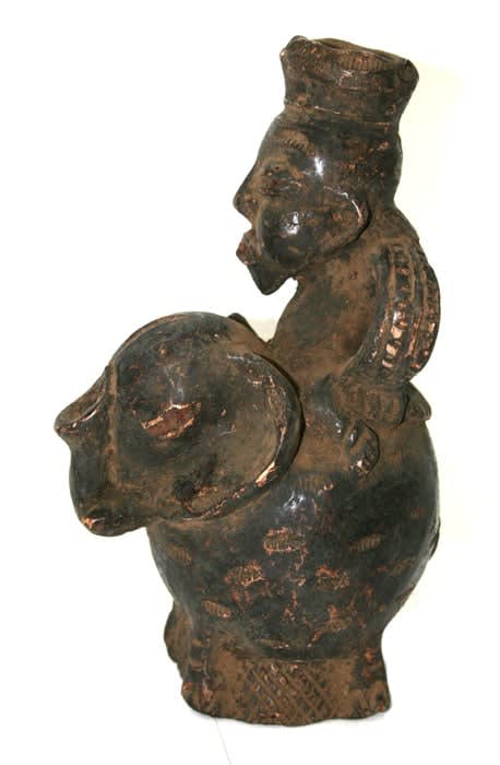 Grasslands Terracotta Vessel in the Form of an Elephant and Rider, 20th Century CE