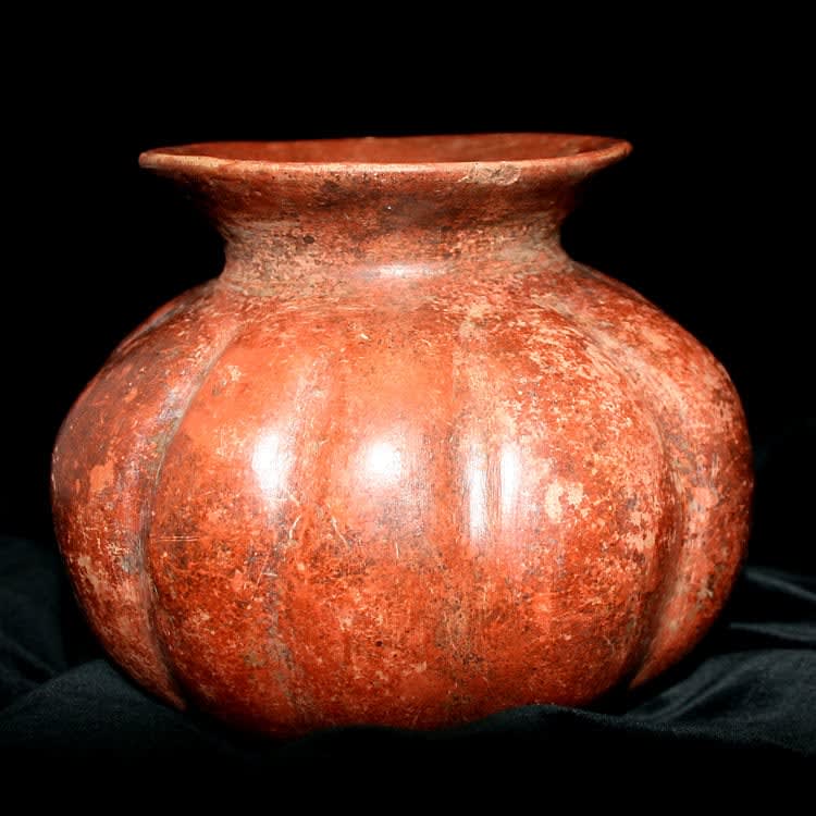 Colima Gourd Shaped Terracotta Vessel, 300 BCE - 300 CE