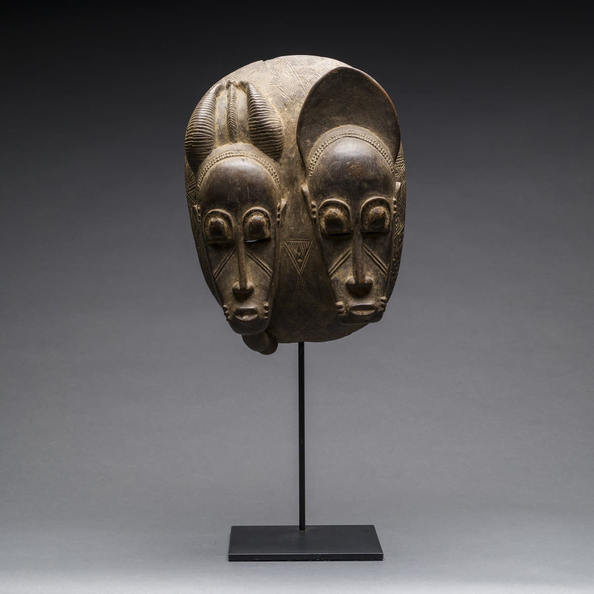 Baule Bicephalous Wooden Mask, 20th Century CE
