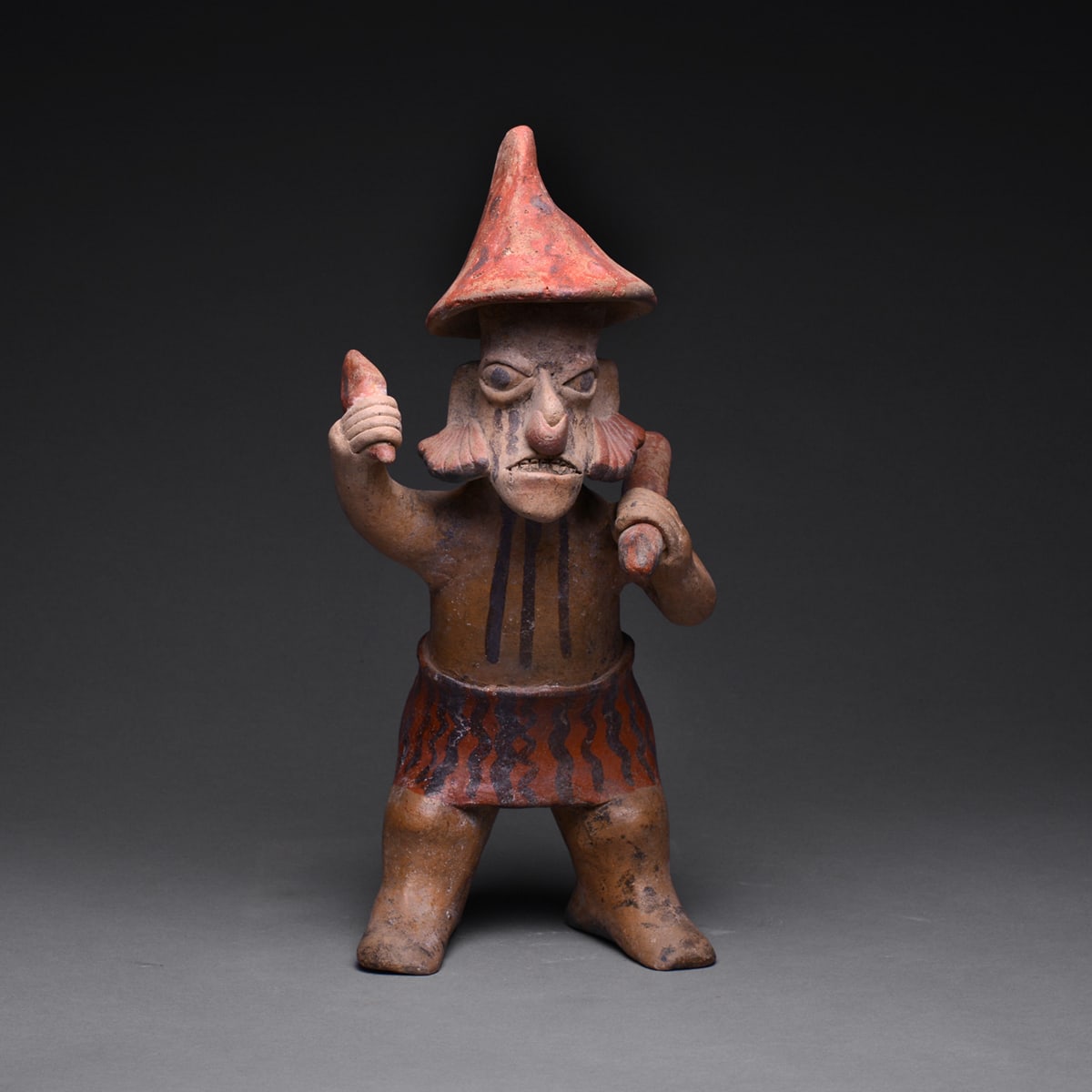 Nayarit Terracotta Sculpture of a Standing Warrior, 300 BCE - 300 CE