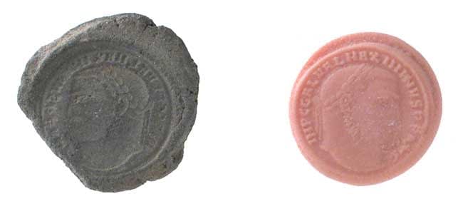 Roman Coin Mold Depicting Emperor Galerius, 250 CE - 350 CE