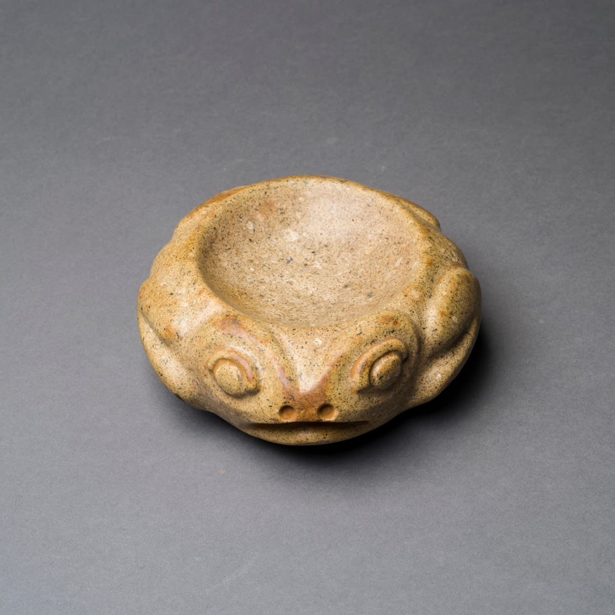 Costa Rican stone mortar in the form of a frog