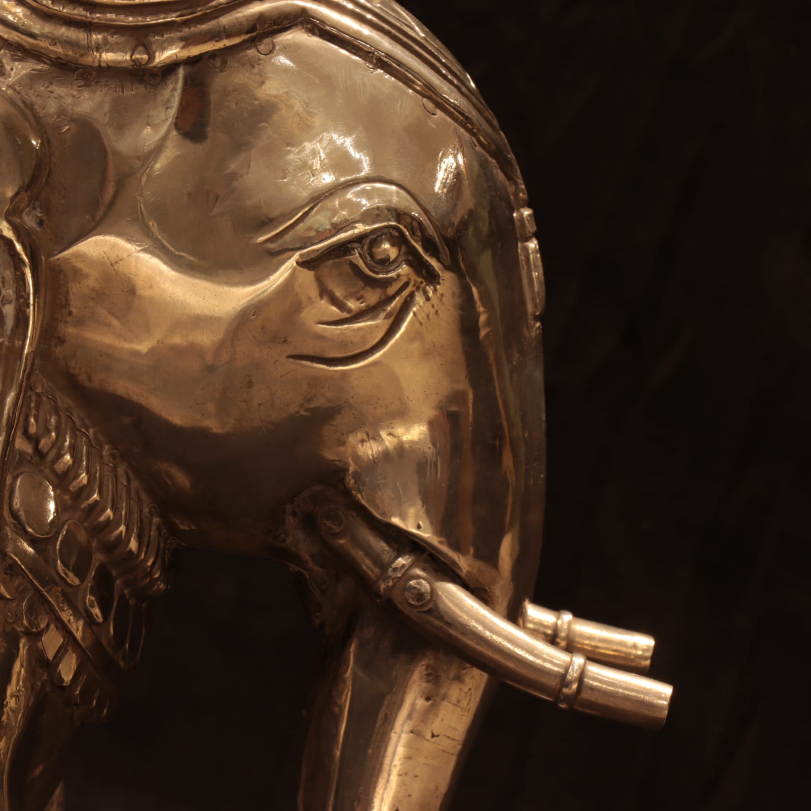 Silver Statue of an Elephant and Detachable Rider with Incised Mughal Motifs, 18th to 19th Century CE