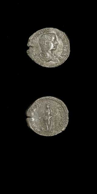Silver Denarius of Geta Struck While Caesar, 202 CE - 209 CE