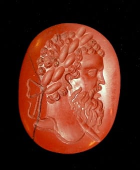 Roman Jasper Seal Depicting the Bust of Emperor Pertinax, 126 CE - 193 CE
