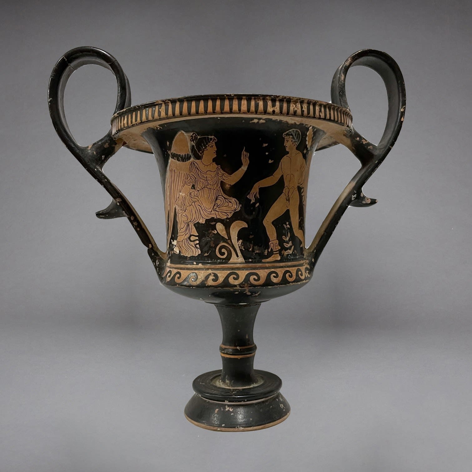 Boeotian Red-Figured Kantharos, 400 BCE - 300 BCE
