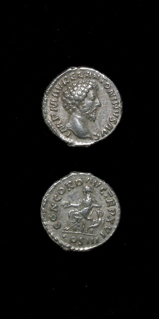 Silver Denarius of Emperor Marcus Aurelius, 161 CE - 180 CE