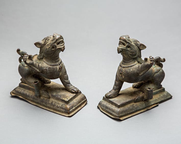 Pair of Bronze Snow Lions, 15th Century CE - 16 CE