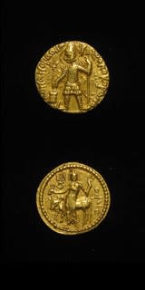 Kushan Gold Dinar of Emperor Vasudeva I, 192 CE - 225 CE