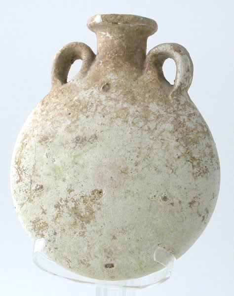 Iron Age Faience Pilgrim's Flask, 900 BCE - 700 CE