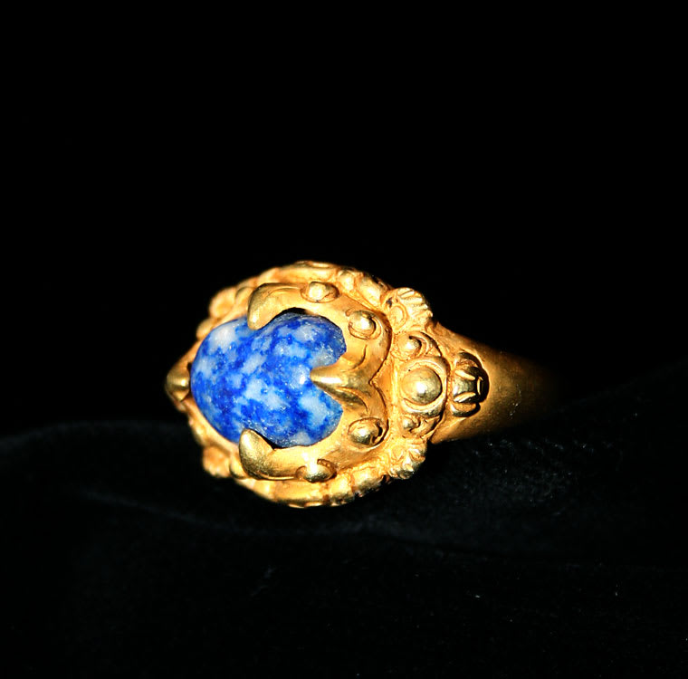 Lapis Lazuli Set in Gold Ring, 18th Century CE - 19th Century CE