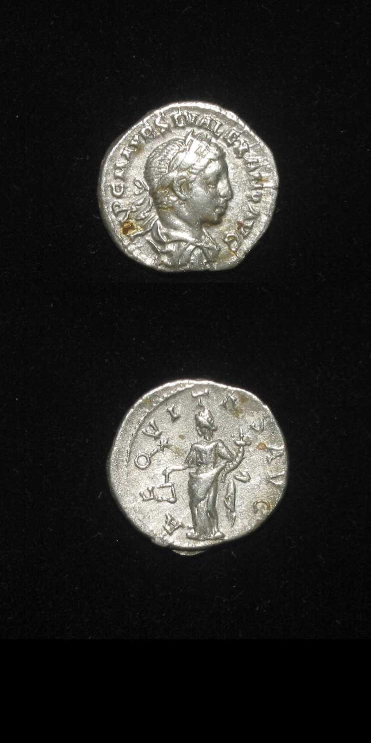 Silver Denarius of Emperor Severus Alexander, 222 CE - 228 CE